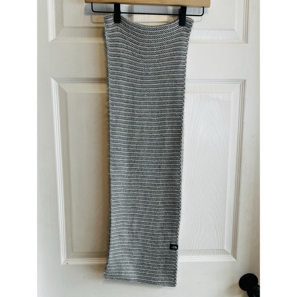 The North Face Accessories - The North Face Knit Cowl Neck Warmer Gray Infinity Striped Soft Winter Scarf